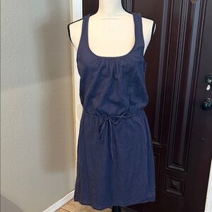 Blue Lined Cotton Gauzy Sun Dress